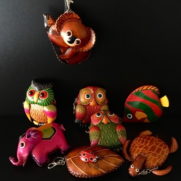 🐨HANDMADE LEATHER ZIP MINI BAGS🦉 - Picture 3 of 8